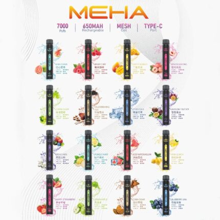 【台灣現貨】魅嗨MEHA VBAR小黑條7000口 可充電一次性大容量拋棄式